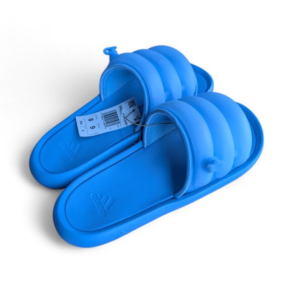 Adidas Adilette Pool Slides Blue Slip On Inflatable Tubing Flip Flops NWT - Picture 5 of 8